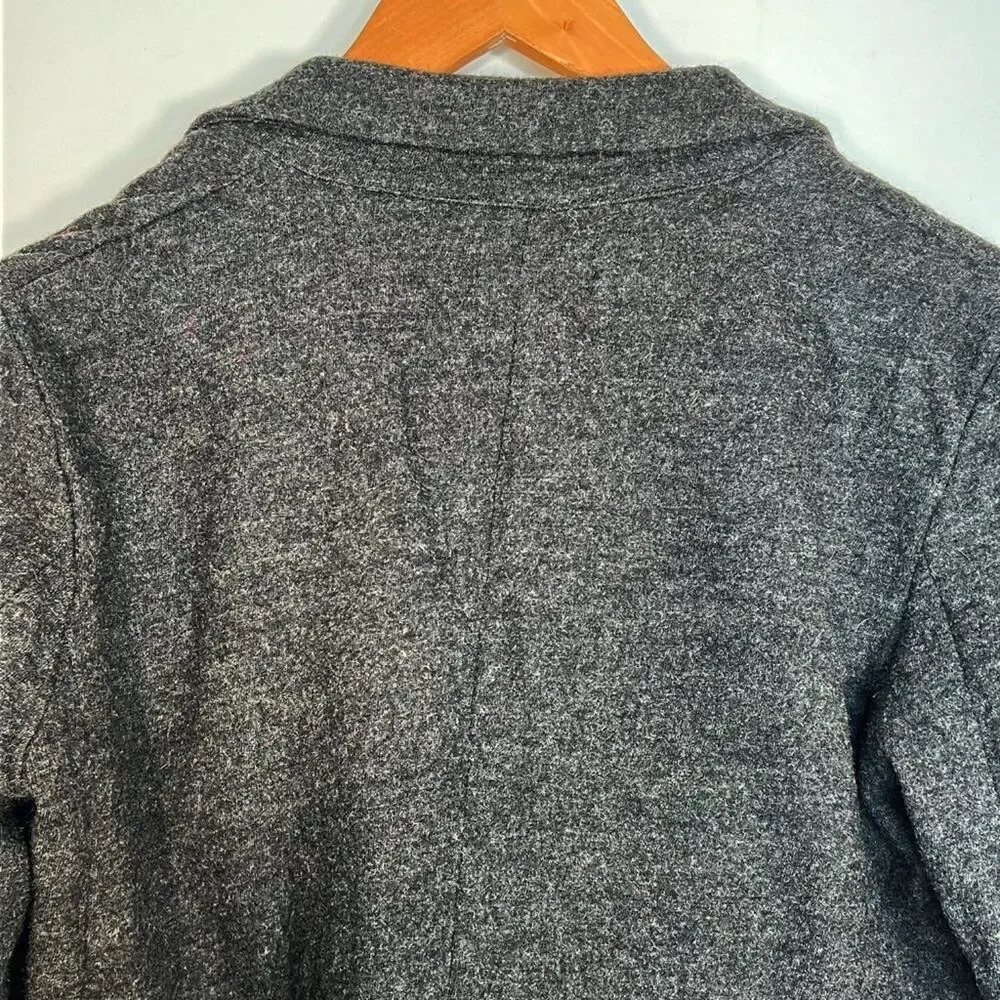J. Crew 100% Wool Flannel Casual Blazer Suit Jacket Charcoal Grey Womens 4